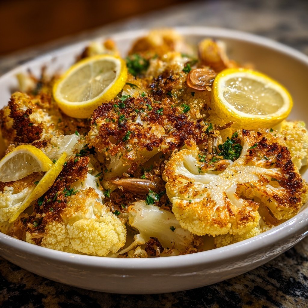 Blumenkohl mit Knoblauch und Zitrone