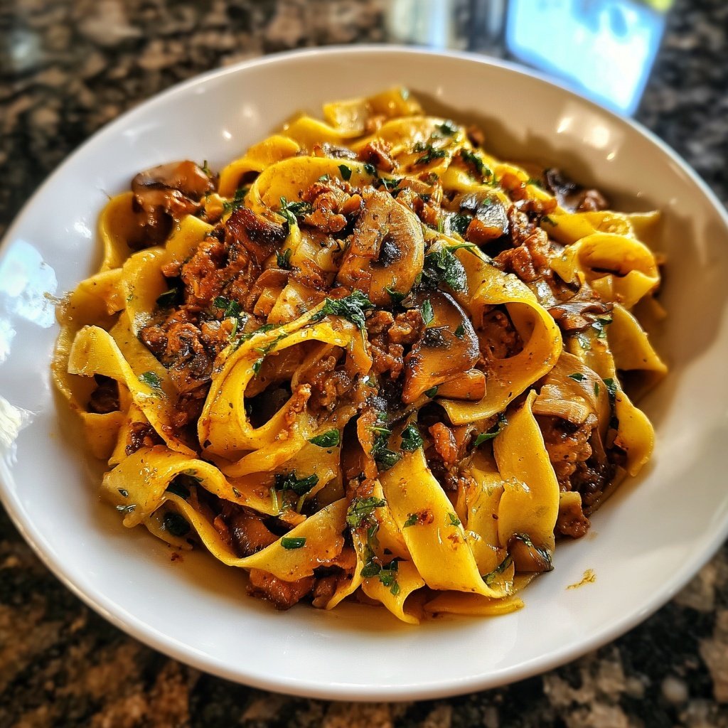 Pilz-Bolognese mit Tagliatelle