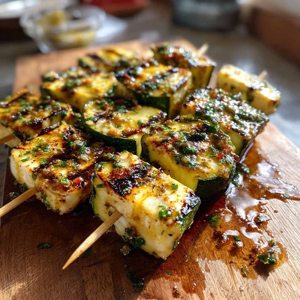 Grill Beilagen Mit Zucchini Halloumi Spießen